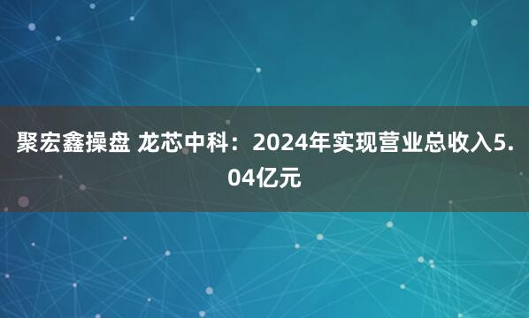 聚宏鑫操盘 龙芯中科：2024年实现营业总收入5.04亿元
